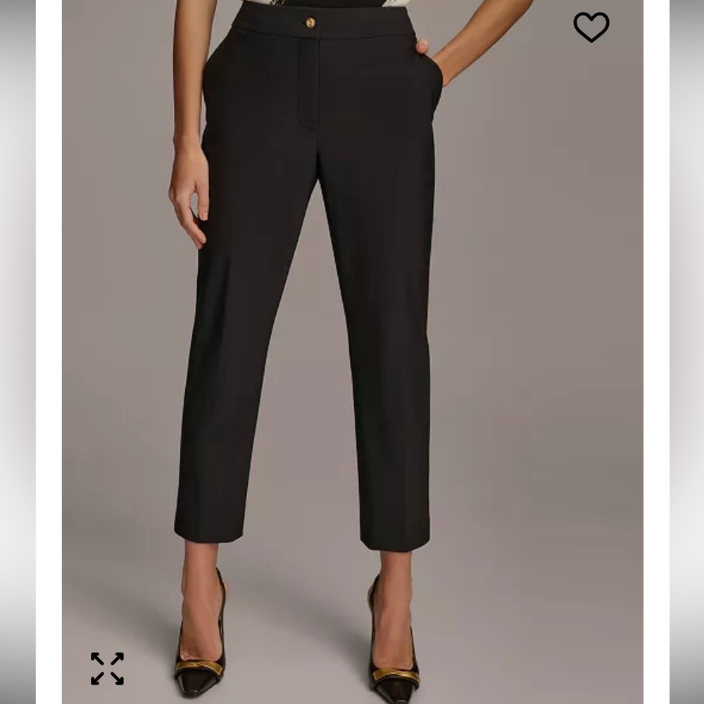 Donna Karan Slim-Leg Ankle Black Pants Size 2